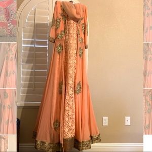 Peach Gown/Anarkali